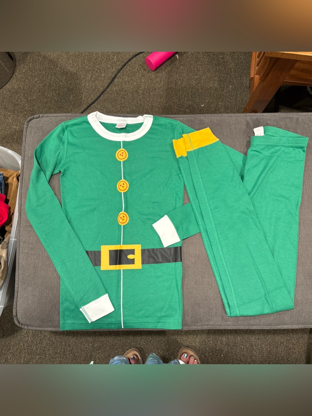 Hanna Andersson Green & Yellow Elf-Inspired Kids Pajama Set